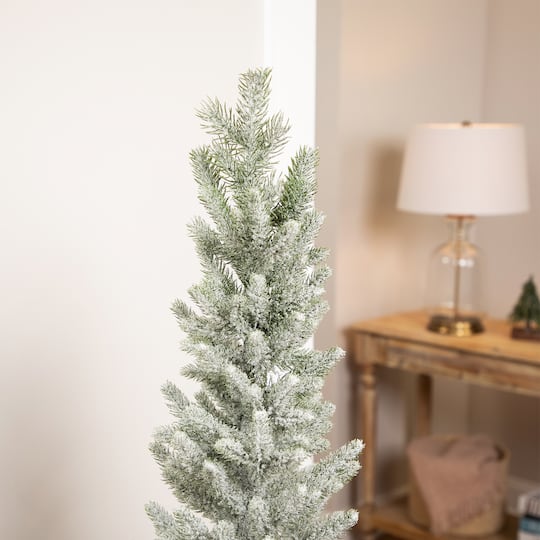 Northlight 4.5ft. Unlit Slim Flocked Norfolk Pine Artificial Christmas Tree